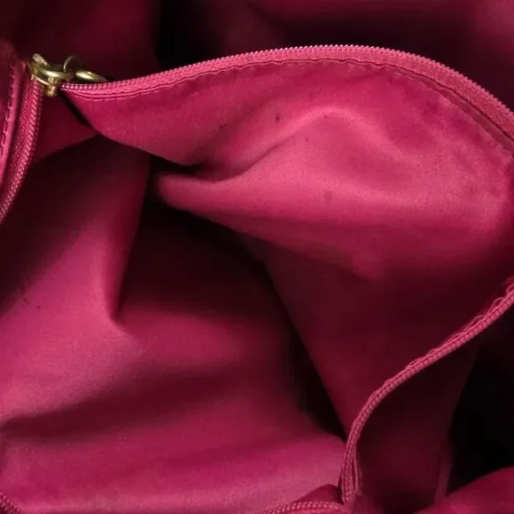 Coach Poppy Camellia Pushlock Leather Tote Glossy Black Leather #1 - Picture 4 of 14